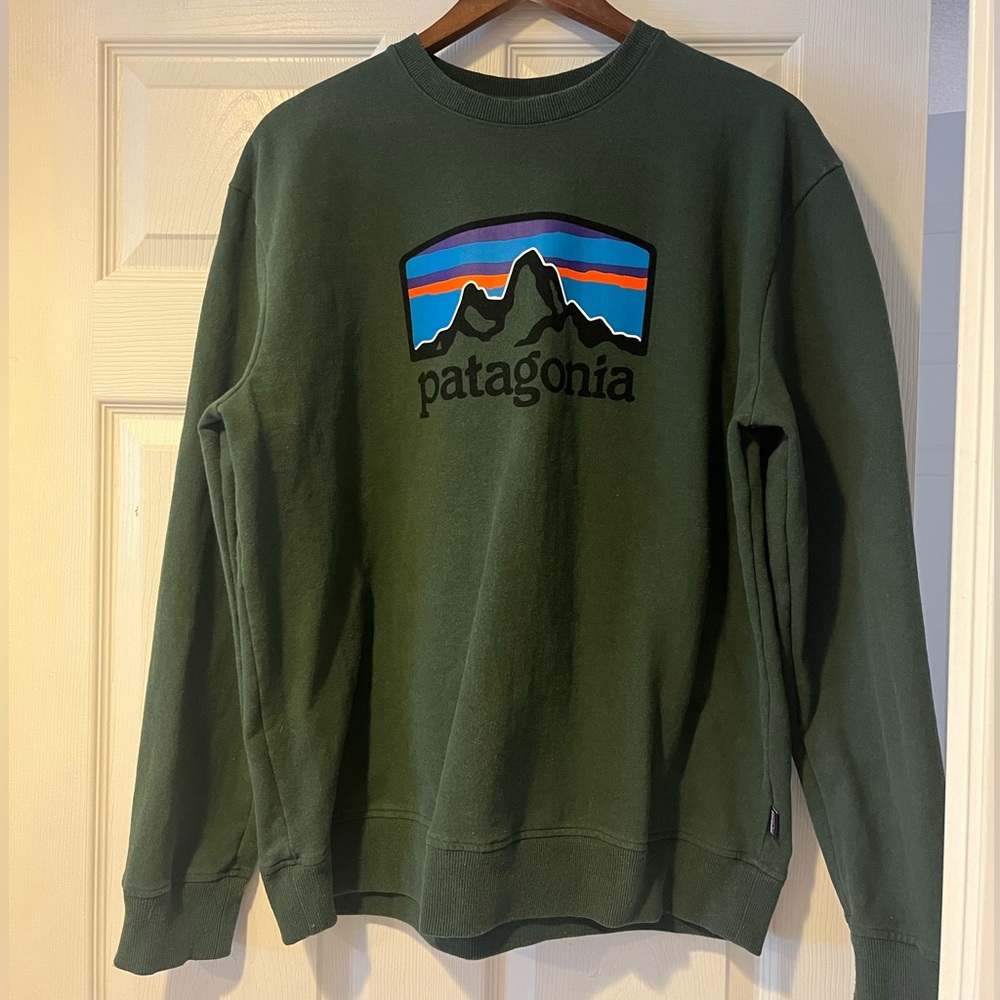 Men’s Forest Green Patagonia Crewneck Sweatshirt Sz Large